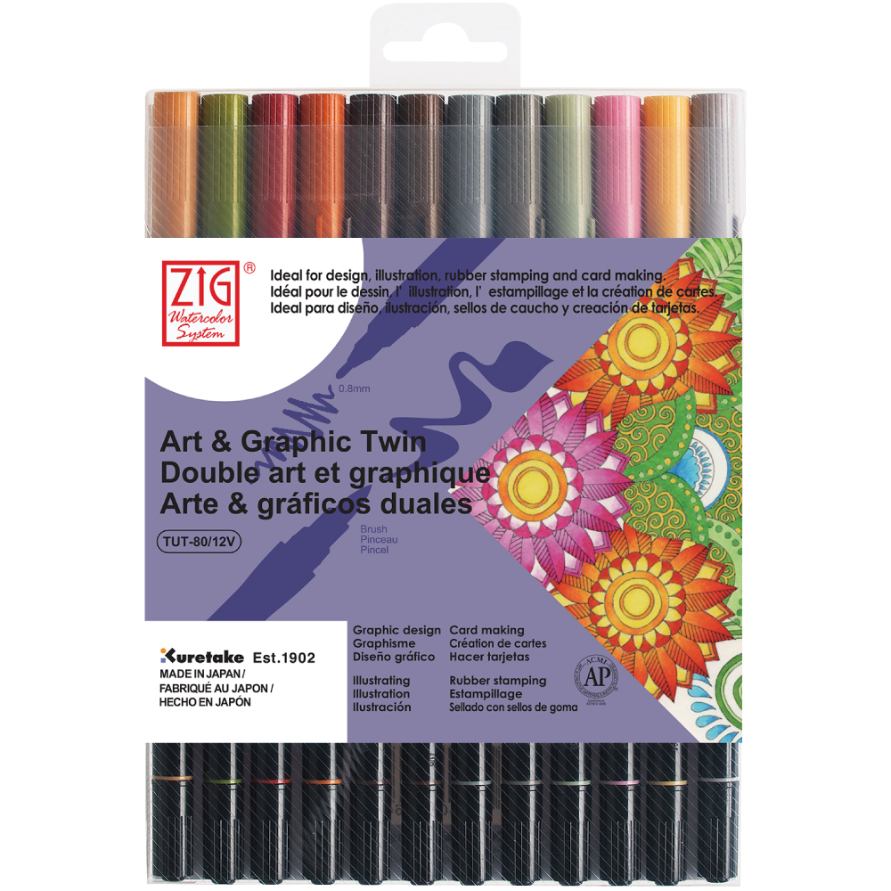 Zig Art & Graphic Twin Real Brush & Fine Markers