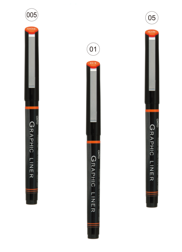 OHTO JAPAN Graphic Liner Needle Point Rollerball Drawing Pen [005-01-05] Pack Of 3. - Image 5