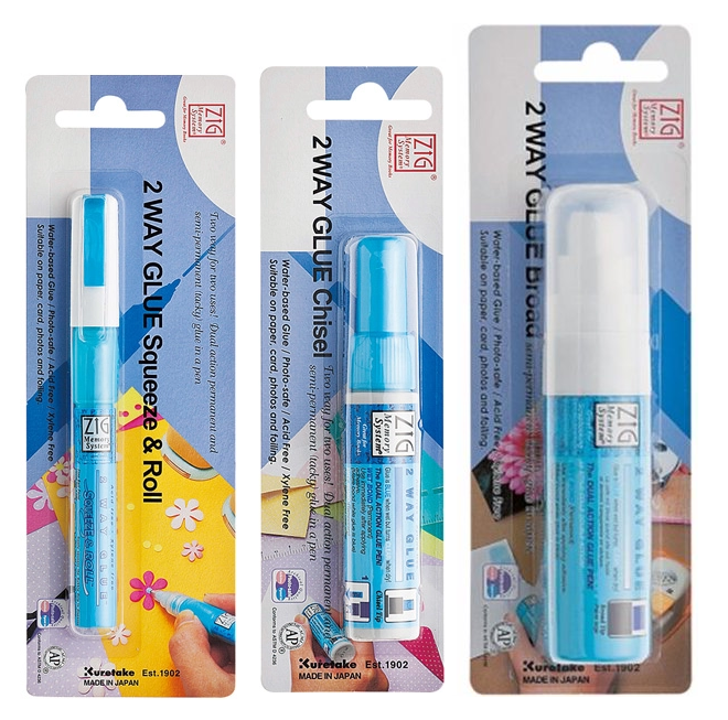 Kuretake ZIG Memory System 2 Way Glue Pen Broad Tip Set