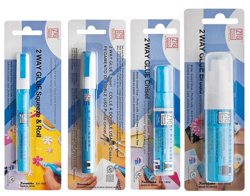 Kuretake ZIG Memory System 2 Way Glue Pen Broad Tip Set