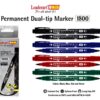 Leaderart UNID Permanent Dual Tip Marker 1800 Red Ink, Pack of 10 MADE IN MALAYSIA - Image 2